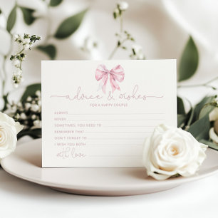 Toile de Jouy Bow advice and wishes bridal card