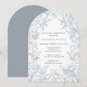 Toile De Jouy Chinoiserie Boy Baby Shower Invitation