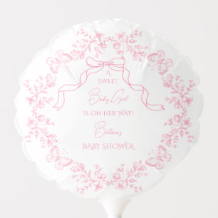 Toile de Jouy Chinoiserie Butterflies Baby Shower  Balloon