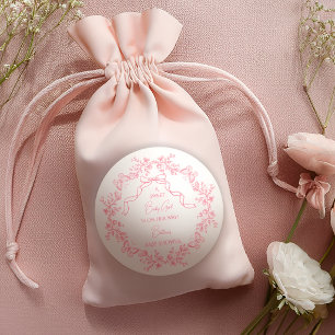 Toile de Jouy Chinoiserie Butterflies Baby Shower  Classic Round Sticker