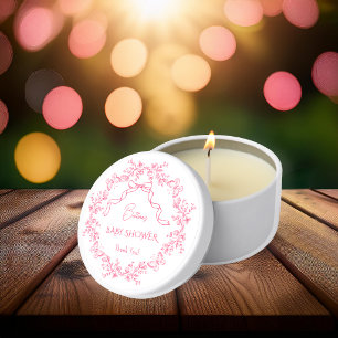 Toile de Jouy Chinoiserie Butterflies Baby Shower Mini Candle Favors