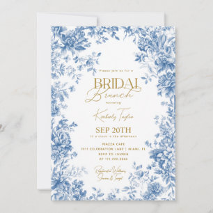 Toile De Jouy Chinoiserie Floral Bridal Shower Invitation