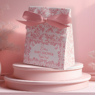 Toile de Jouy Chinoiserie Pink Butterflies Favor Boxes