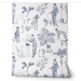 Toile De Jouy City Vintage Wallpaper