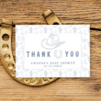 Toile De Jouy Cowboy Baby Shower Thank you