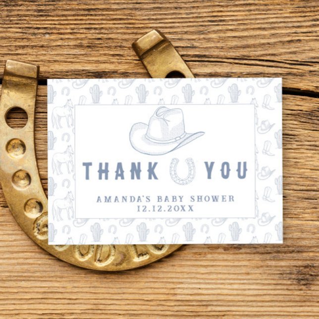 Toile De Jouy Cowboy Baby Shower Thank you (Creator Uploaded)