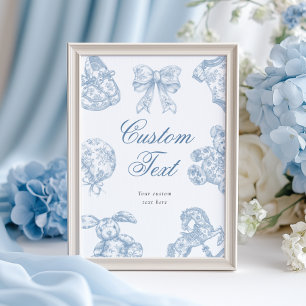 Toile de Jouy Custom Text Table Sign