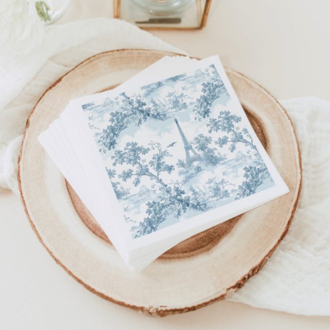 Toile de Jouy Eiffel tower Parisian Chinoiserie Napkins (Creator Uploaded)