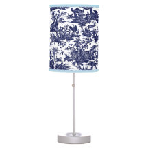 Toile de Jouy Four Parts Of The World blue pattern