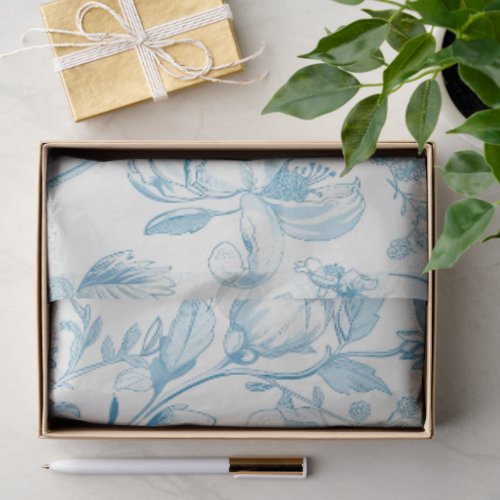 Toile de jouy French Chinoiseries Peonies Floral Tissue Paper