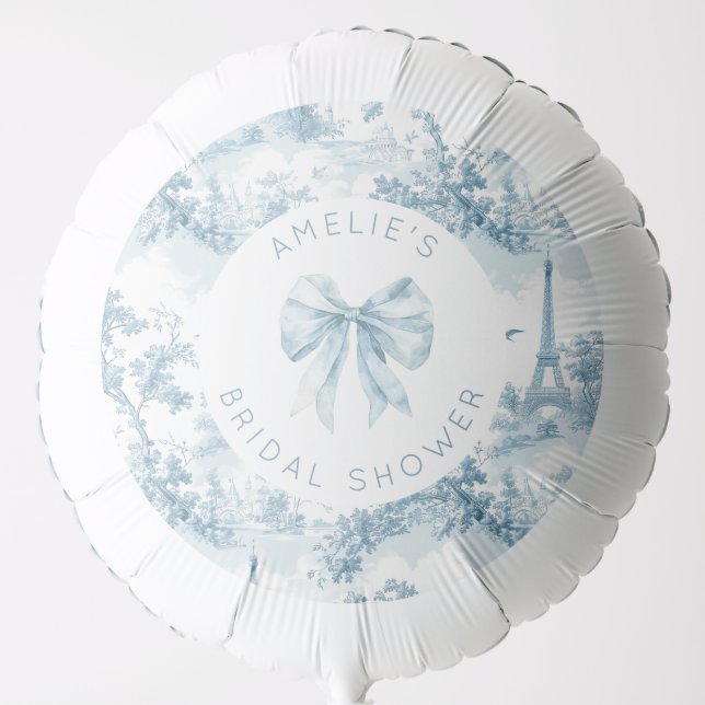 Toile de Jouy French romantic bridal shower Balloon (Front)