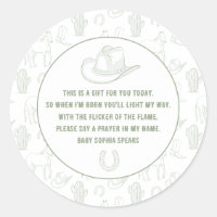 Toile de Jouy Green Cowboy Western Prayer Baby