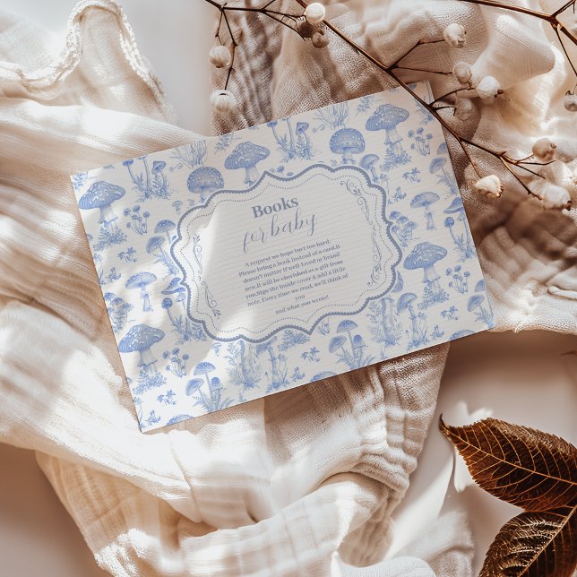 Toile De Jouy Mushrooms Woodland Books for Baby Enclosure Card (Creator Uploaded)