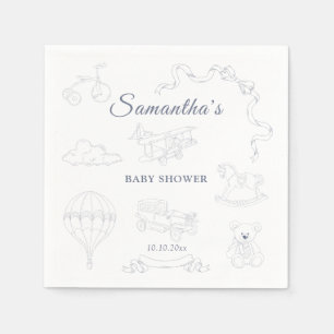 Toile de Jouy Nursery Baby Shower Napkins