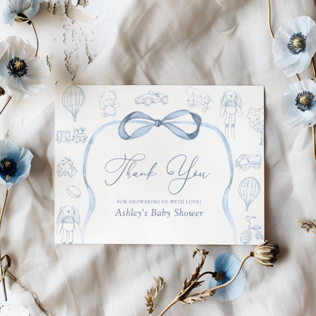 Toile de Jouy Nursery Baby Shower Thank You Card (Creator Uploaded)