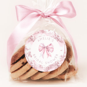 Toile de Jouy Paris Dusty pink bridal shower Classic Round Sticker