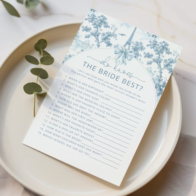 Toile de Jouy Paris Who knows the bride best game (Creator Uploaded)