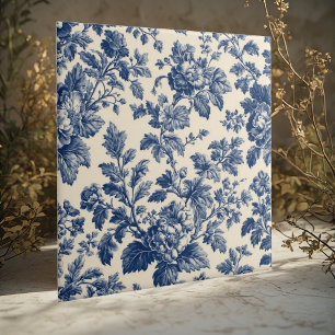 Toile De Jouy Pastoral Countryside Floral Motifs Ceramic Tile