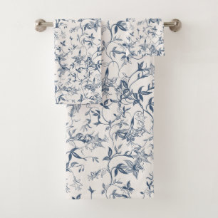 Toile De Jouy  Pattern Bath Towel Set