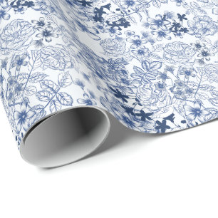Toile-De-Jouy Pattern Wedding Wrapping Paper