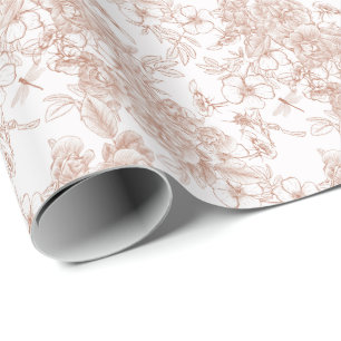 Toile-De-Jouy Pattern Wedding Wrapping Paper