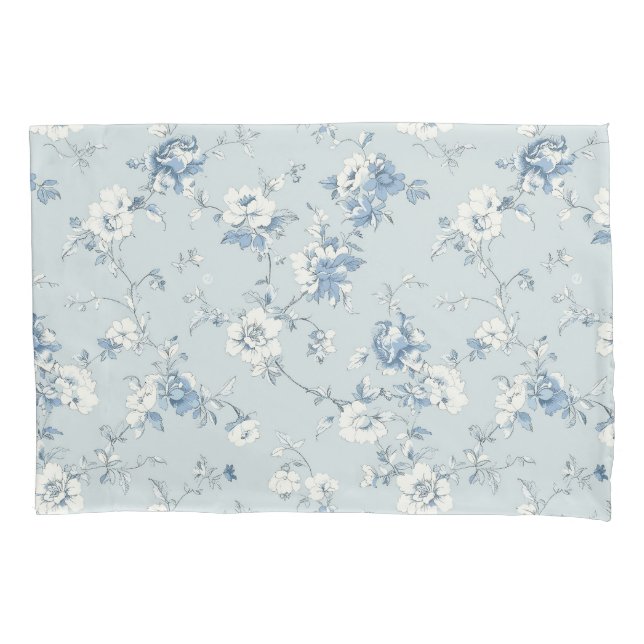 Toile De Jouy Peonies Pillow Case (Front)