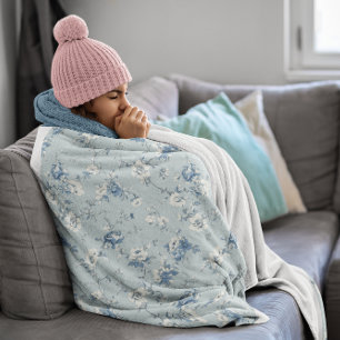 Toile De Jouy Peonies Sherpa Blanket