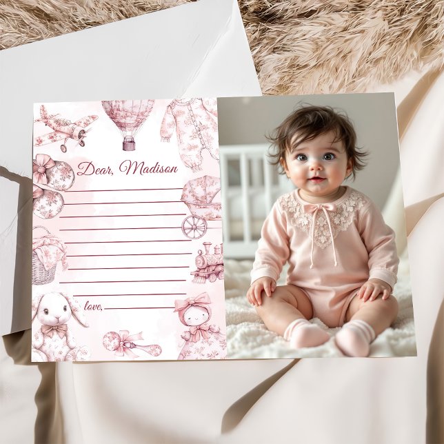 Toile De Jouy Pink Girl Capsule Note Message Card (Creator Uploaded)