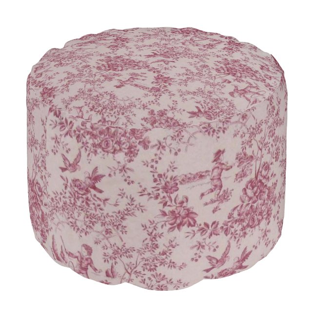 Toile de Jouy Pouf (Angled Front)