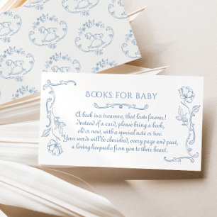 Toile de jouy rocking horse vintage Books for baby Enclosure Card