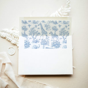 Toile de Jouy Safari animals Baby shower Envelope Liner