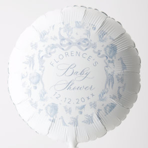 Toile de Jouy Safari Animals Blue Baby shower  Balloon