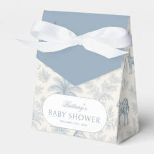 Toile De Jouy Safari Animals Blue Boy Baby Shower Favor Boxes