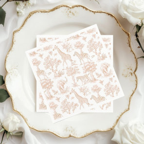 Toile de Jouy Safari animals Boho Baby shower Napkins