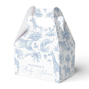 Toile de Jouy Safari animals dusty blue elegant  Favor Boxes