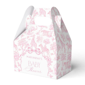 Toile de Jouy Safari animals Pink Bow elegant  Favor Boxes