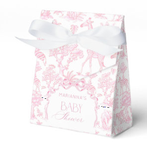 Toile de Jouy Safari animals Pink Bow elegant  Favor Boxes