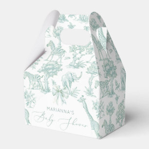 Toile de Jouy Safari animals sage green  pastel Favor Boxes