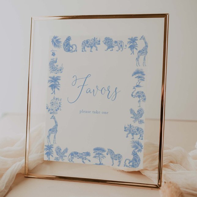 Toile De Jouy Safari Baby Shower Favors Poster (Creator Uploaded)