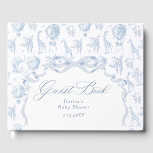 Toile de Jouy Safari Baby shower Guest Book