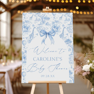 Toile de Jouy Safari Baby Shower Welcome Foam Board