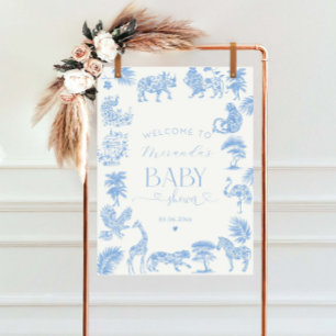 Toile De Jouy Safari Baby Shower Welcome Foam Board