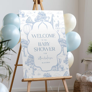Toile De Jouy Safari Baby Shower Welcome Sign