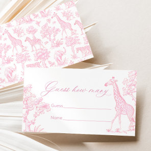 Toile de jouy Safari How many candies games Enclosure Card