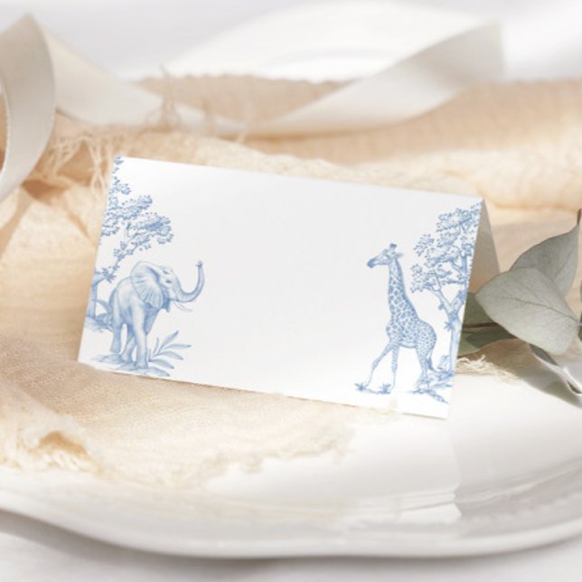 Toile de jouy Safari minimalist place cards (Creator Uploaded)