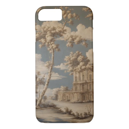 toile de jouy   smoke nouveau art deco silver flas iPhone 87 case