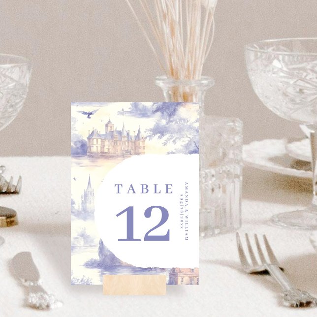 Toile de jouy Table Number card (Creator Uploaded)