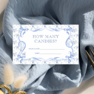 Toile De Jouy Teddy Bear Guess How Many Candies Enclosure Card