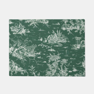 Toile de Jouy vert Doormat