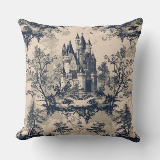 Toile de jouy vintage mother’s day floral throw pillow